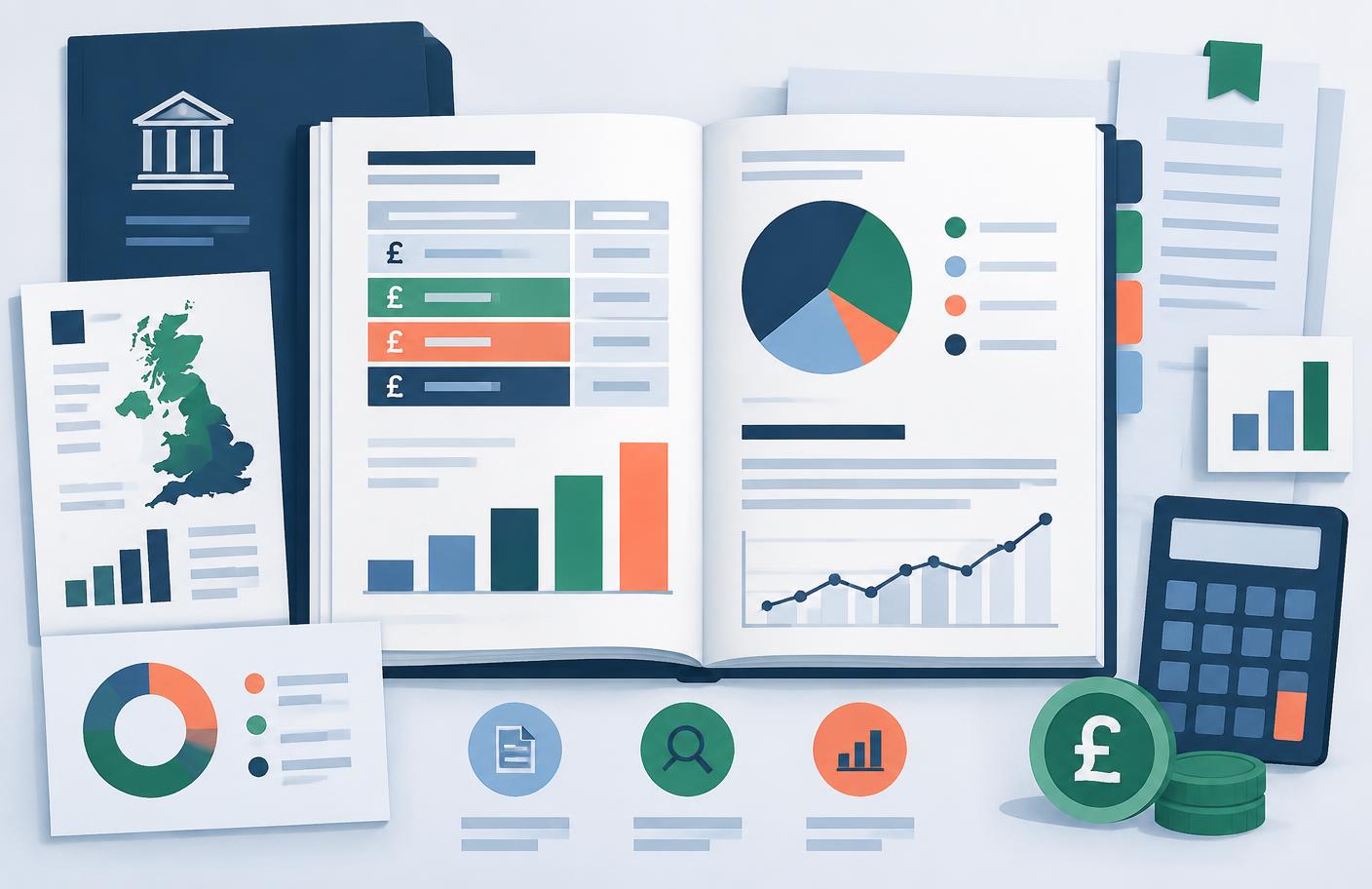 Illustrated UK tax guide with charts and reference documents